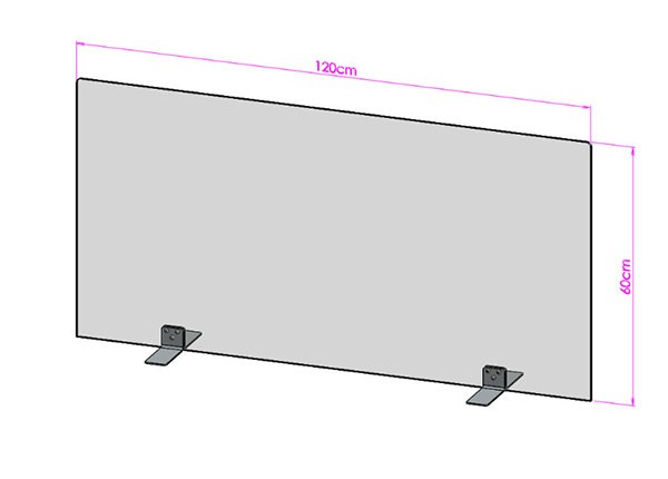Acrylglas Spuckschutz-Scheibe - 120x60cm ohne Durchreiche