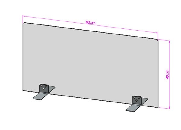Acrylglas Spuckschutz-Scheibe - 80x40cm ohne Durchreiche