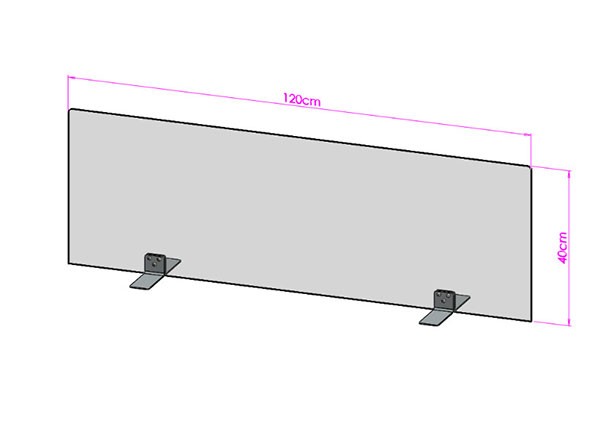 Acrylglas Spuckschutz-Scheibe - 120x40cm ohne Durchreiche